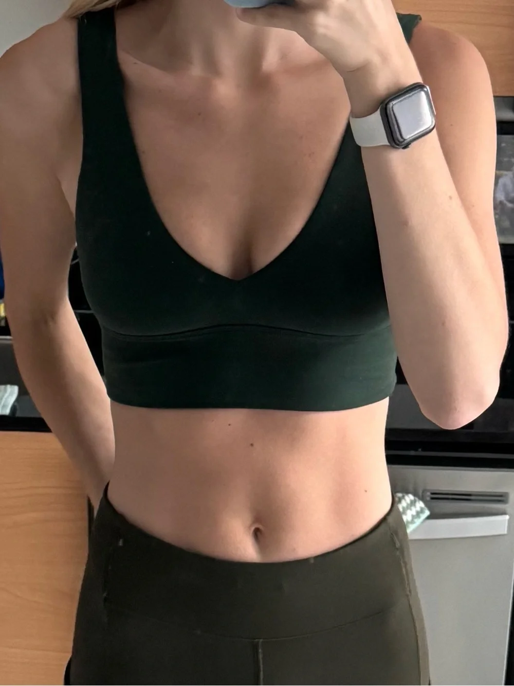 lululemon athletica Deep Green V-Neck Tank Sports Bra